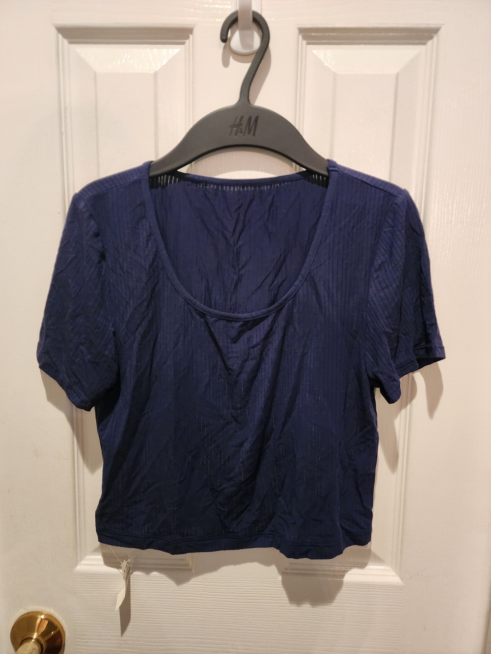 aerie Deep Navy Scoop Neck Short Sleeve Top